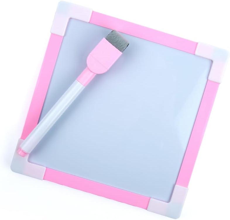 Daiso Square Whiteboard with Magnets - Pink (15 x 15 cm) - Image 1
